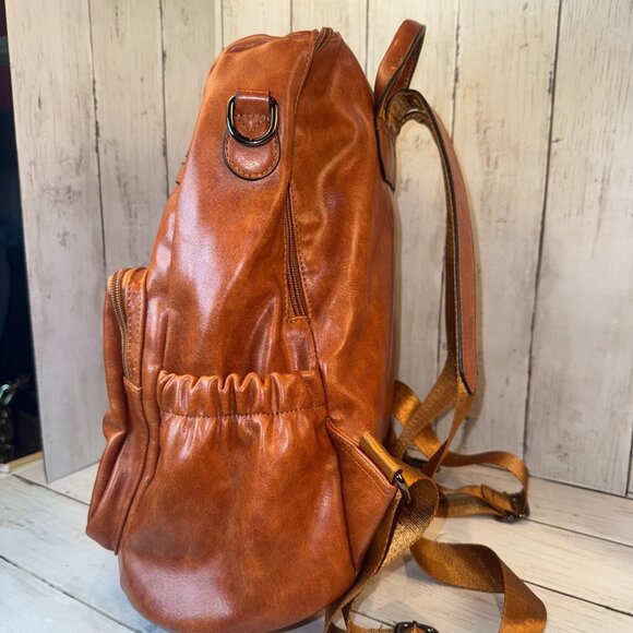 CLUCI Greene Women's Large PU Leather Backpack Purse For Commuting Oil Wax NWOT - Picture 8 of 13